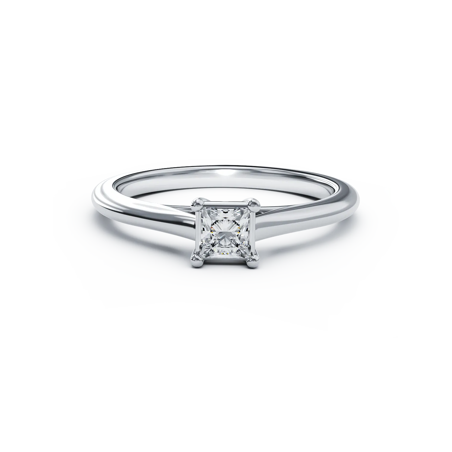 Платинен годежен пръстен с диамант пасианс 0.33ct