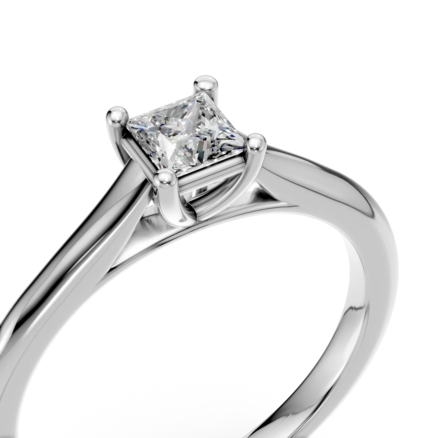 Platynowy pierścionek zaręczynowy z brylantem w pasjansie 0.33ct