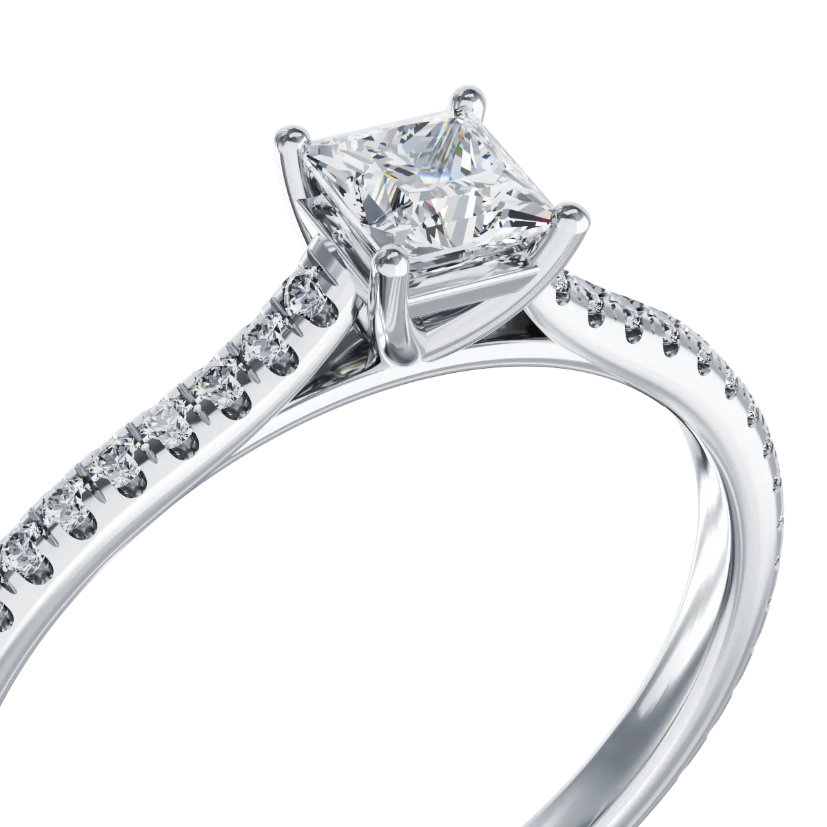 Inel de logodna din platina cu diamant de 0.33ct si diamante de 0.155ct