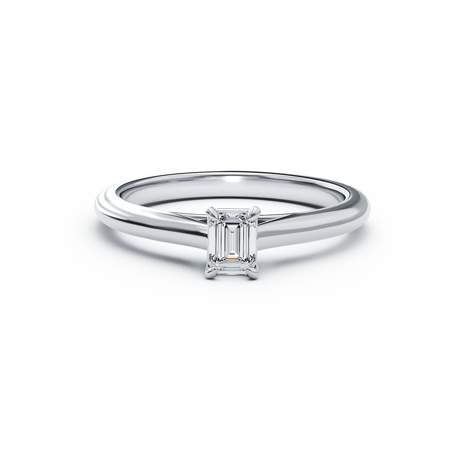 Платинен годежен пръстен с диамант пасианс 0.31ct