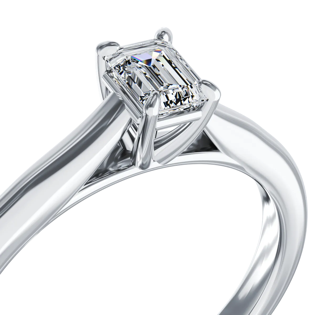 Платинен годежен пръстен с диамант пасианс 0.31ct