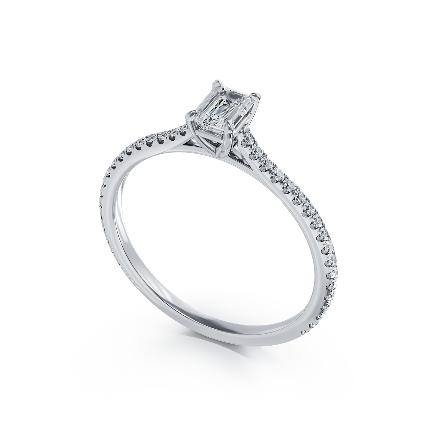 Platynowy pierścionek zaręczynowy z brylantem 0.31ct i brylantami 0.19ct