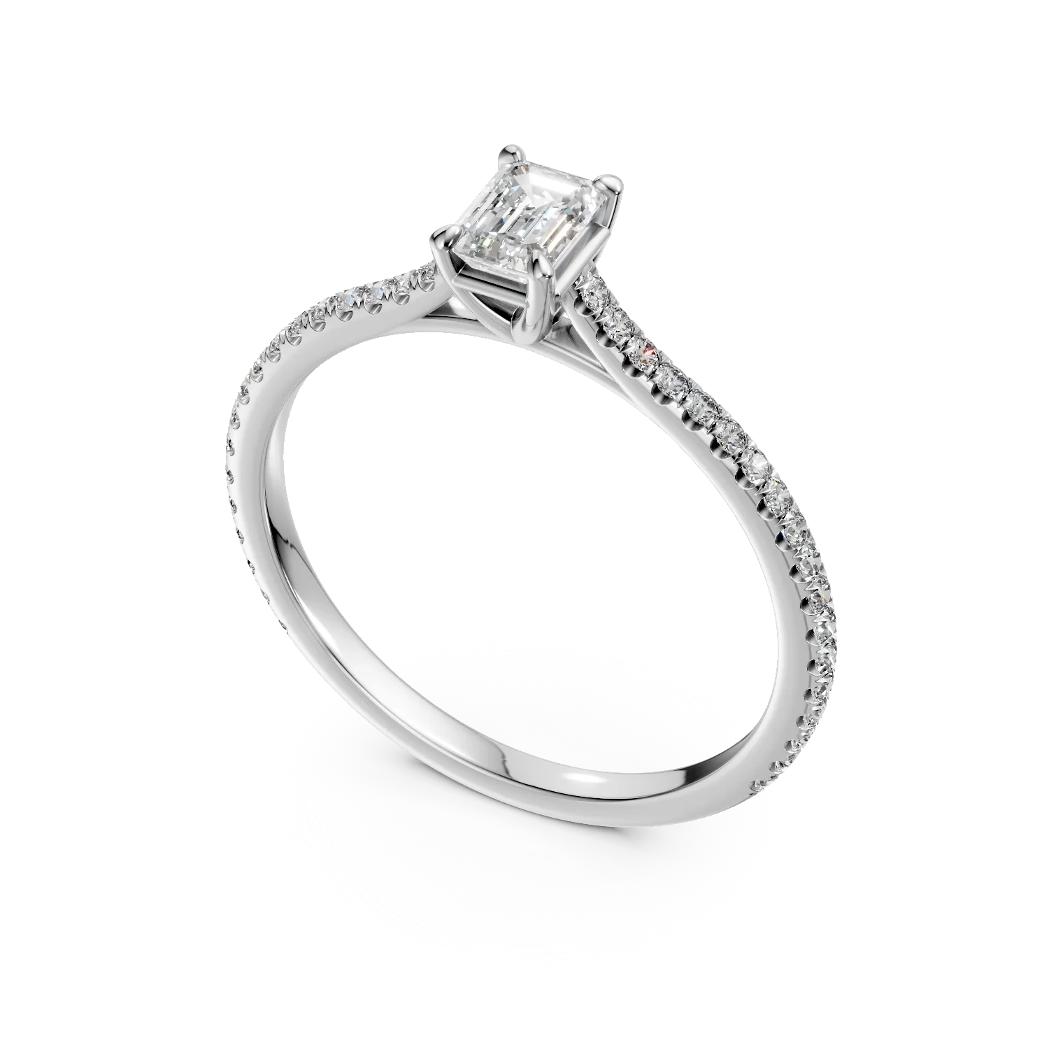 Inel de logodna din platina cu diamant de 0.31ct si diamante de 0.2ct