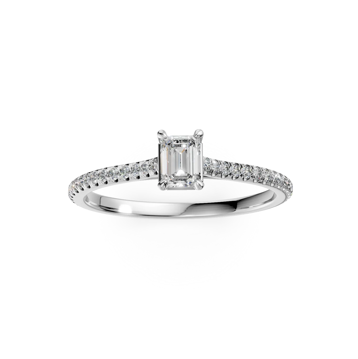 Inel de logodna din platina cu diamant de 0.31ct si diamante de 0.2ct