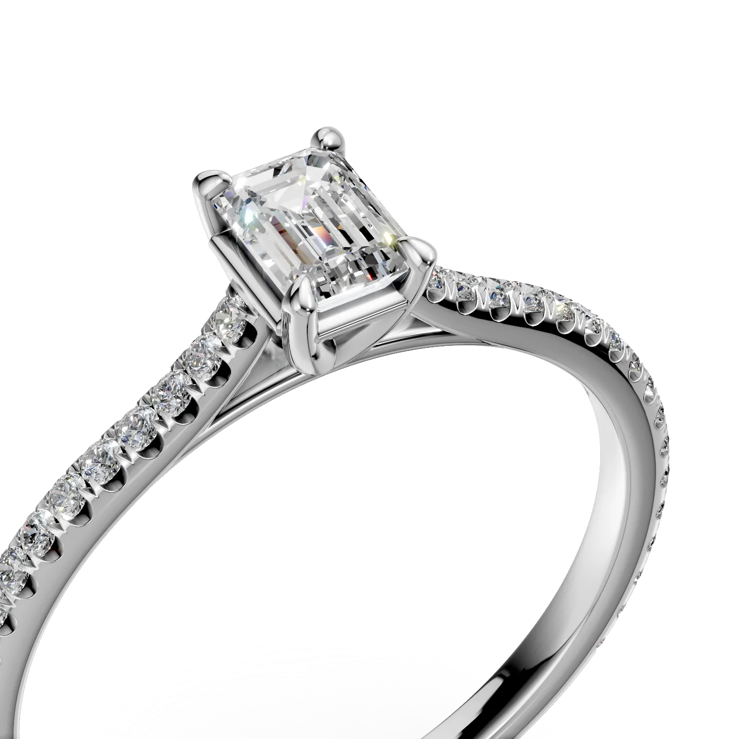Inel de logodna din platina cu diamant de 0.31ct si diamante de 0.2ct