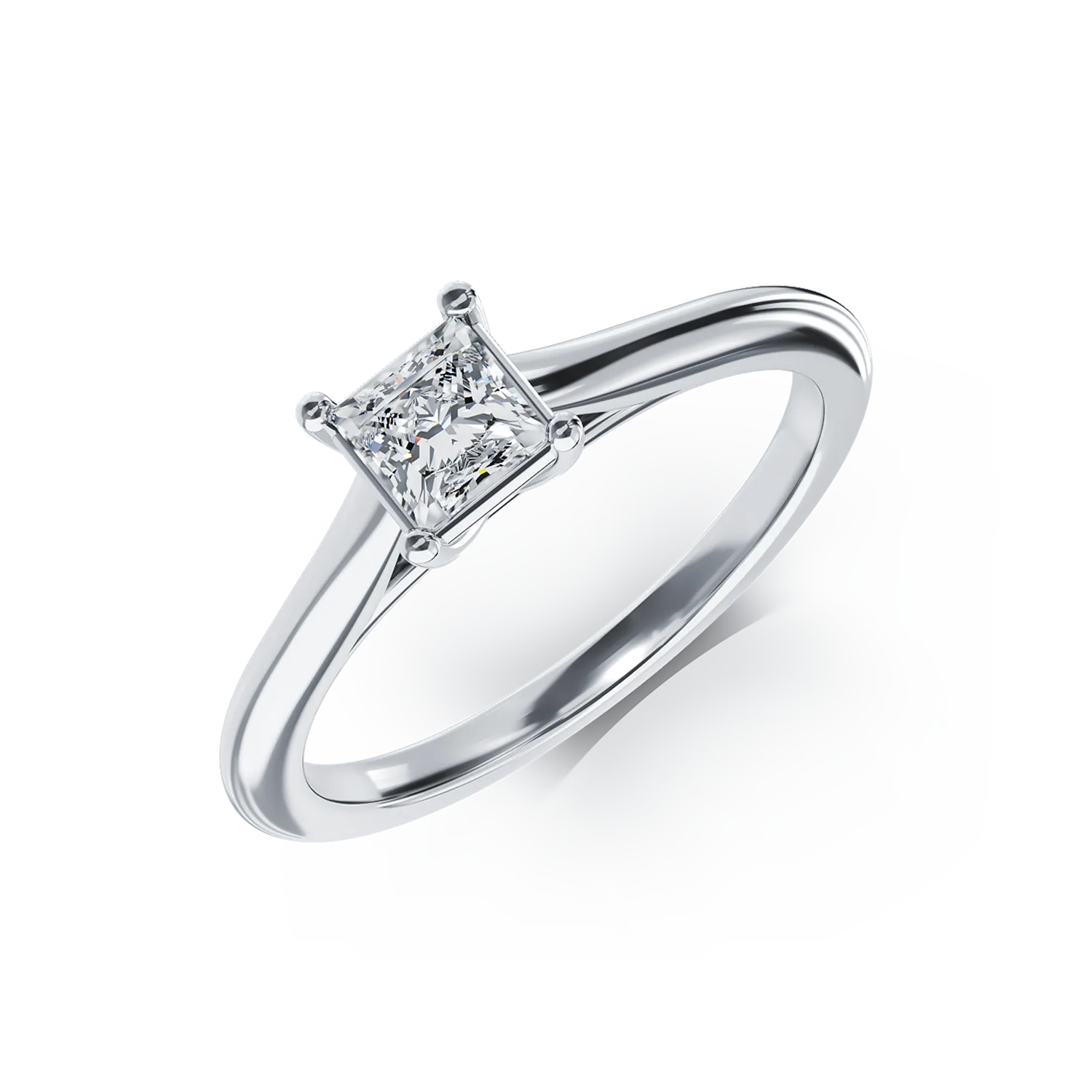 Platynowy pierścionek zaręczynowy z brylantem w pasjansie 0.42ct