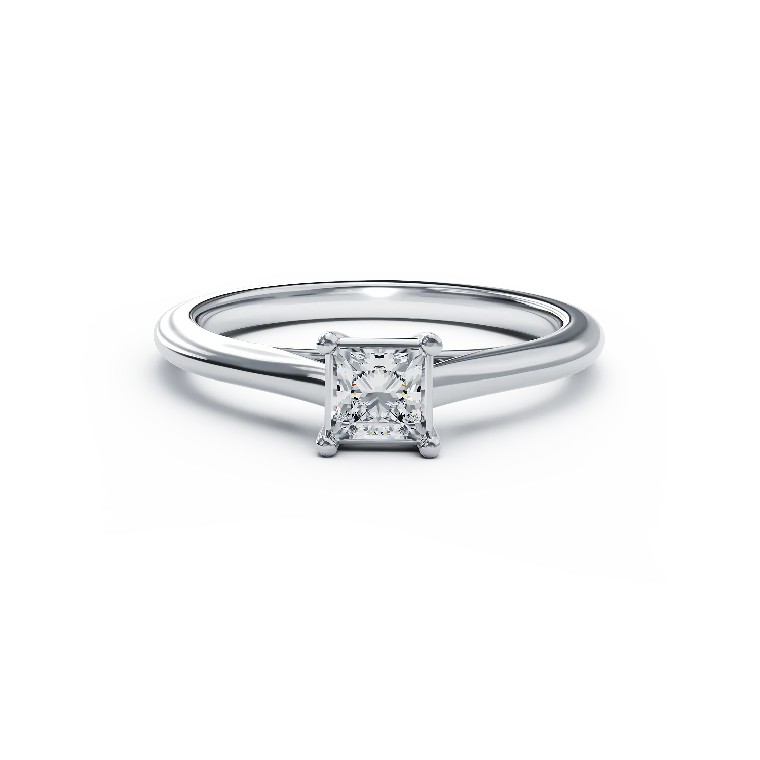 Платинен годежен пръстен с диамант пасианс 0.42ct