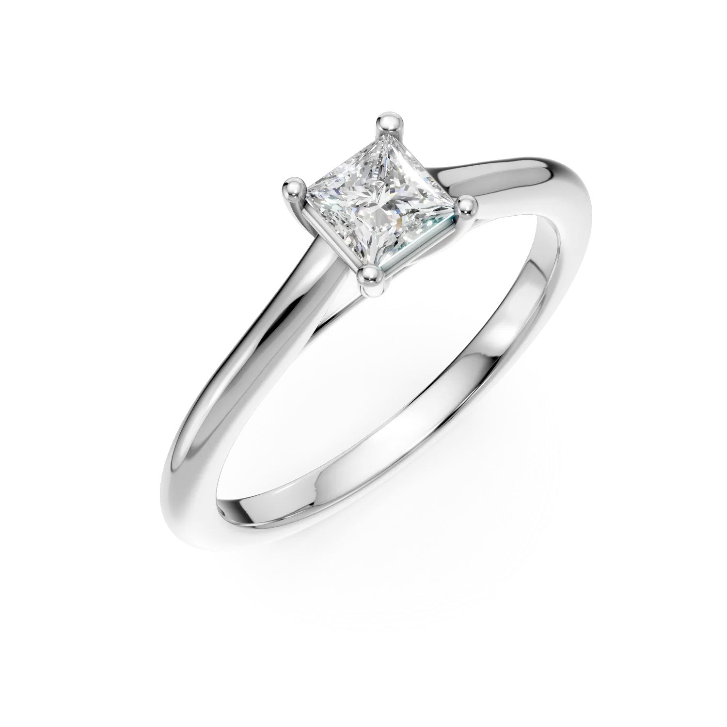 Inel de logodna din platina cu un diamant solitaire de 0.42ct-123114