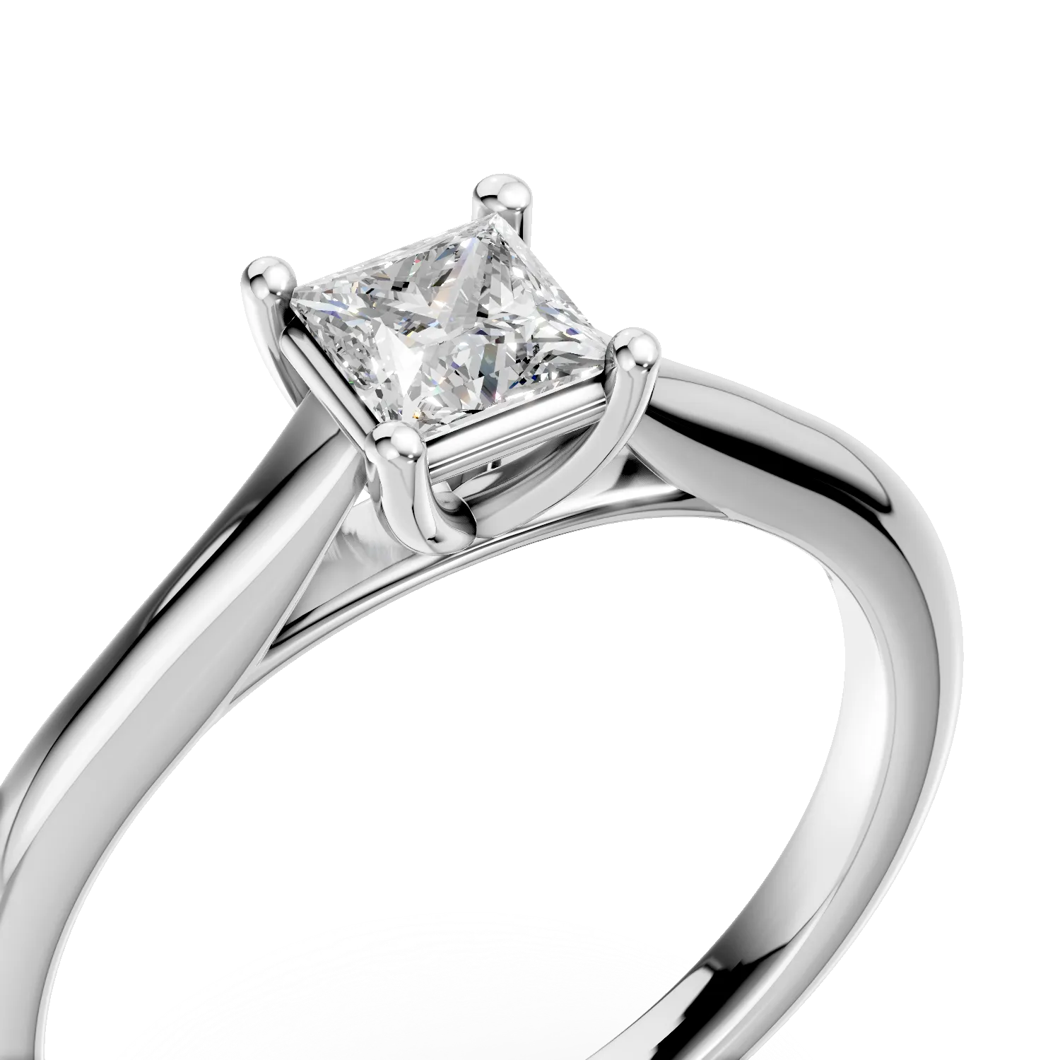 Inel de logodna din platina cu un diamant solitaire de 0.42ct