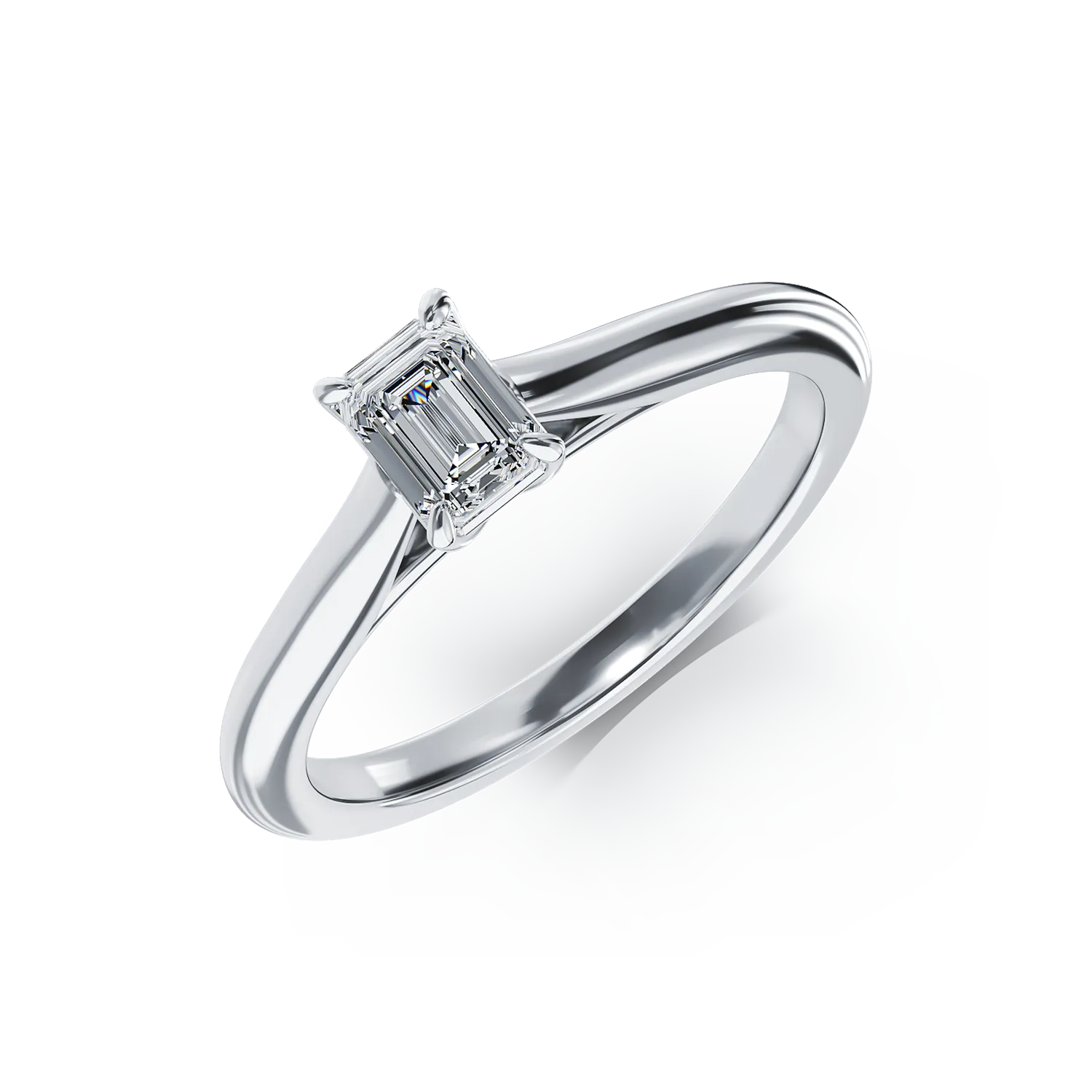 Platynowy pierścionek zaręczynowy z brylantem w pasjansie 0.41ct