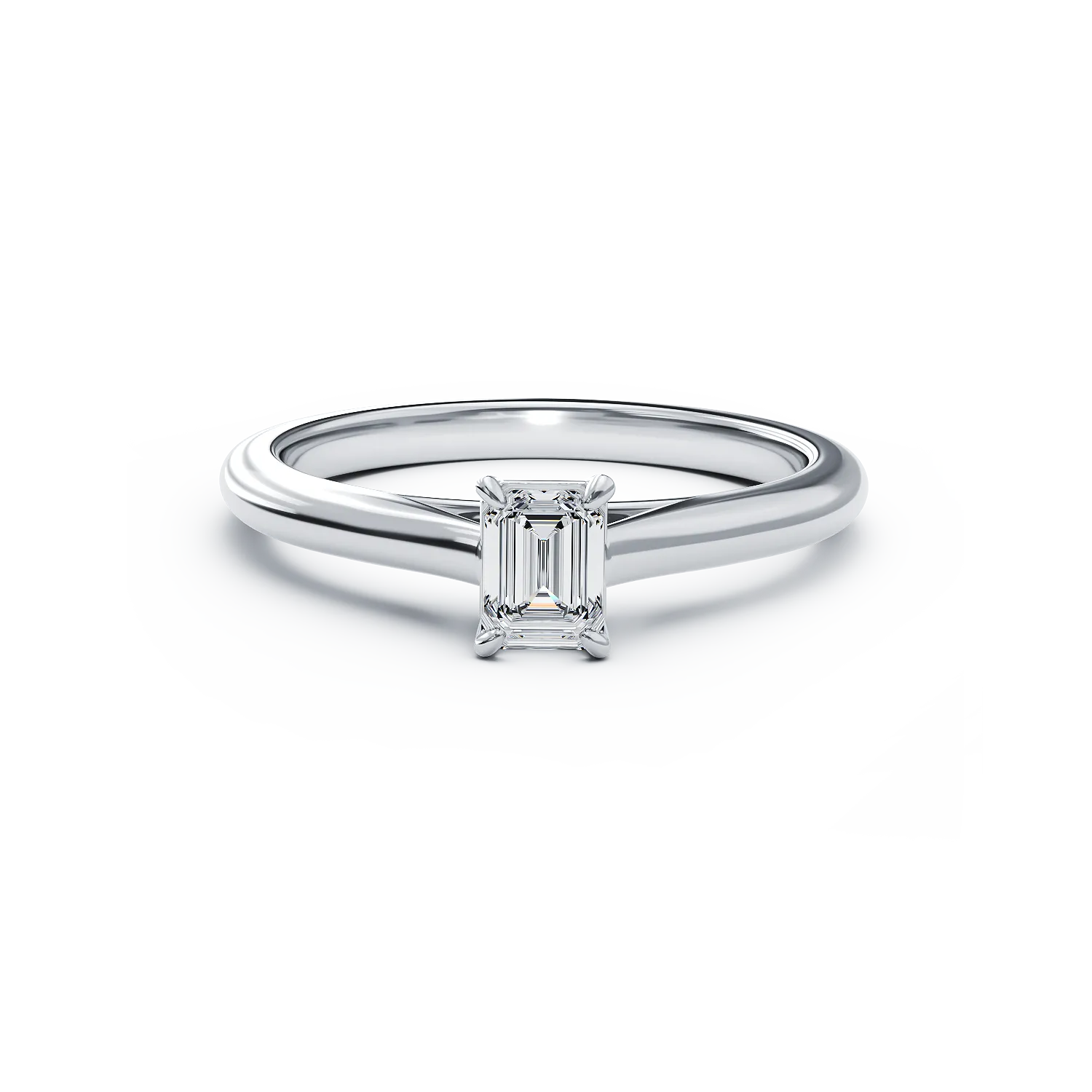 Platynowy pierścionek zaręczynowy z brylantem w pasjansie 0.4ct