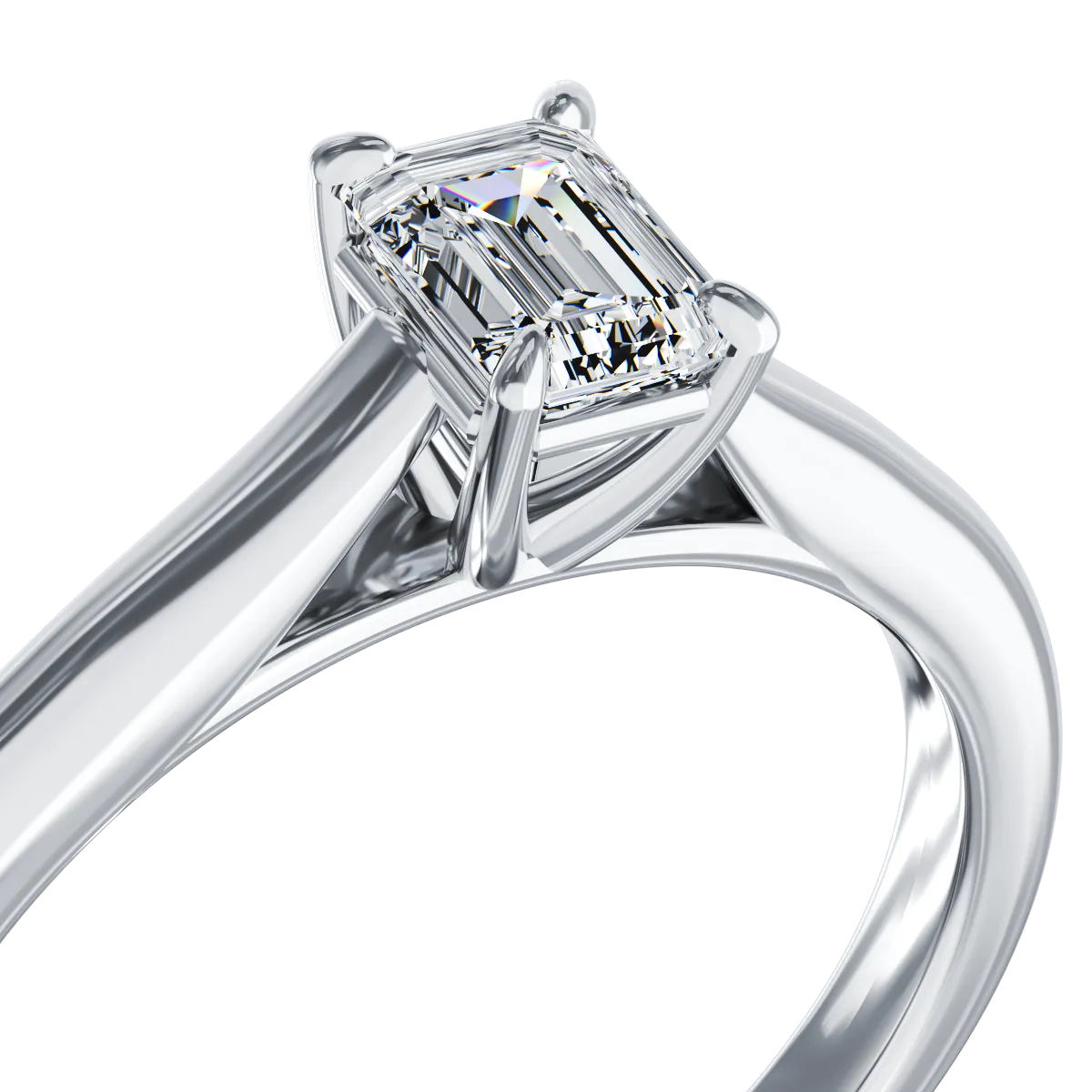 Платинен годежен пръстен с диамант пасианс 0.4ct