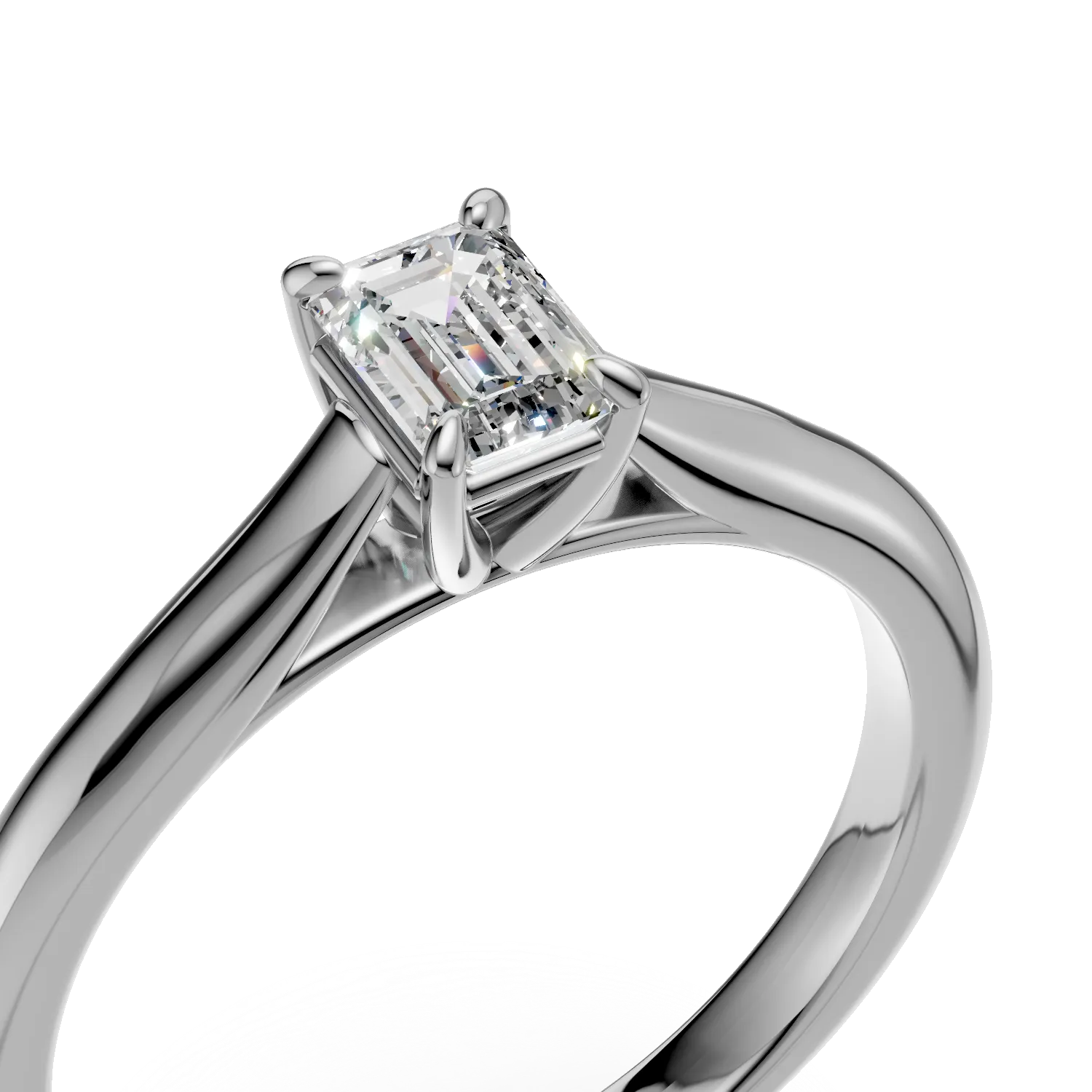 Platinum engagement ring with a 0.42ct solitaire diamond