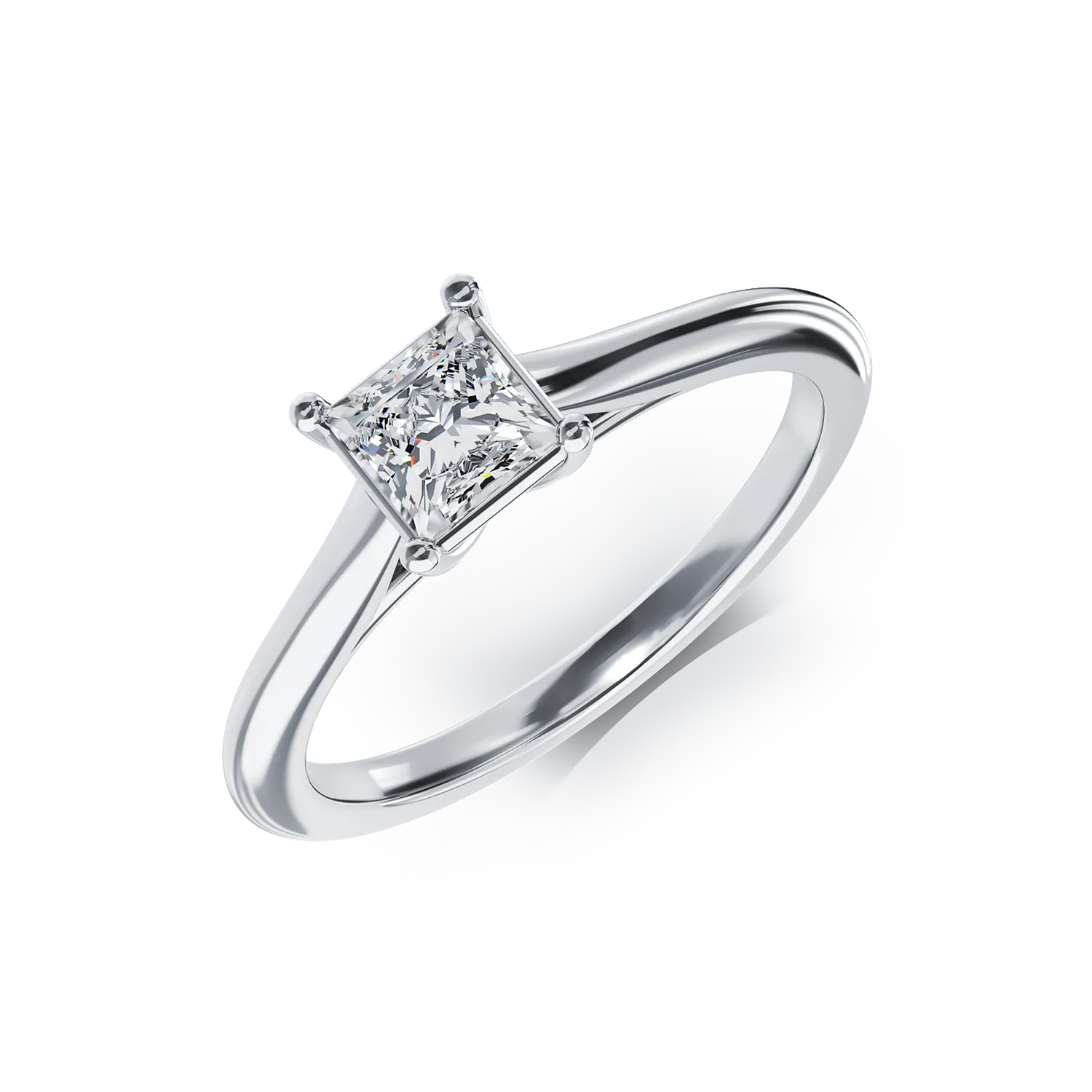 Inel de logodna din platina cu un diamant solitaire de 0.52ct