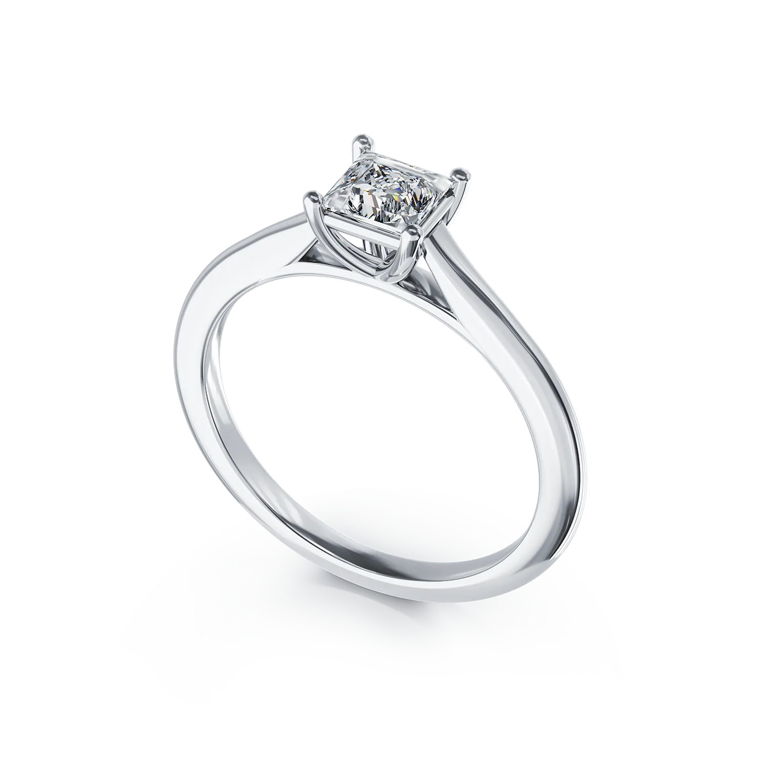 Платинен годежен пръстен с диамант пасианс 0.52ct