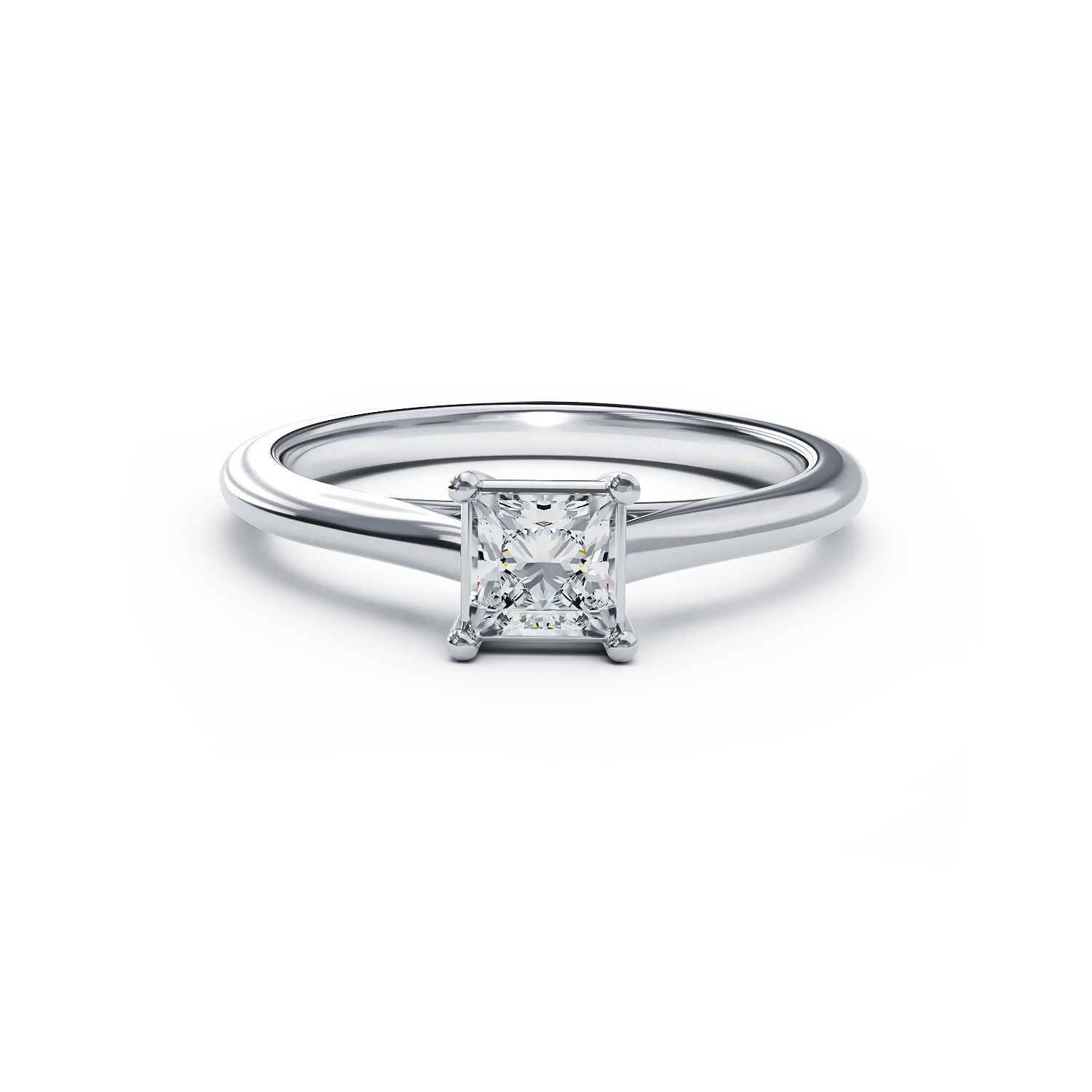 Platynowy pierścionek zaręczynowy z brylantem w pasjansie 0.52ct