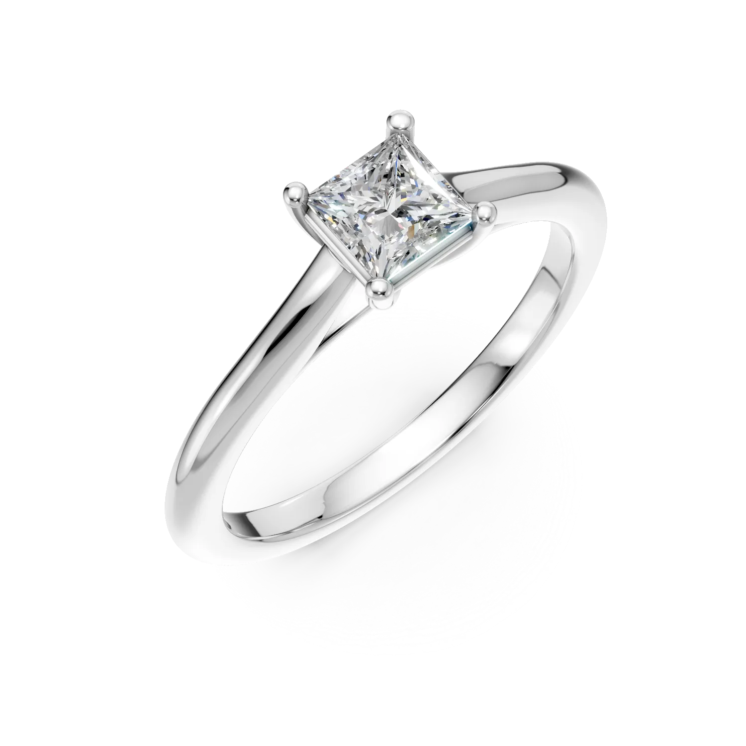 Teilor Inel de logodna din platina cu un diamant princess solitaire de 0.5ct