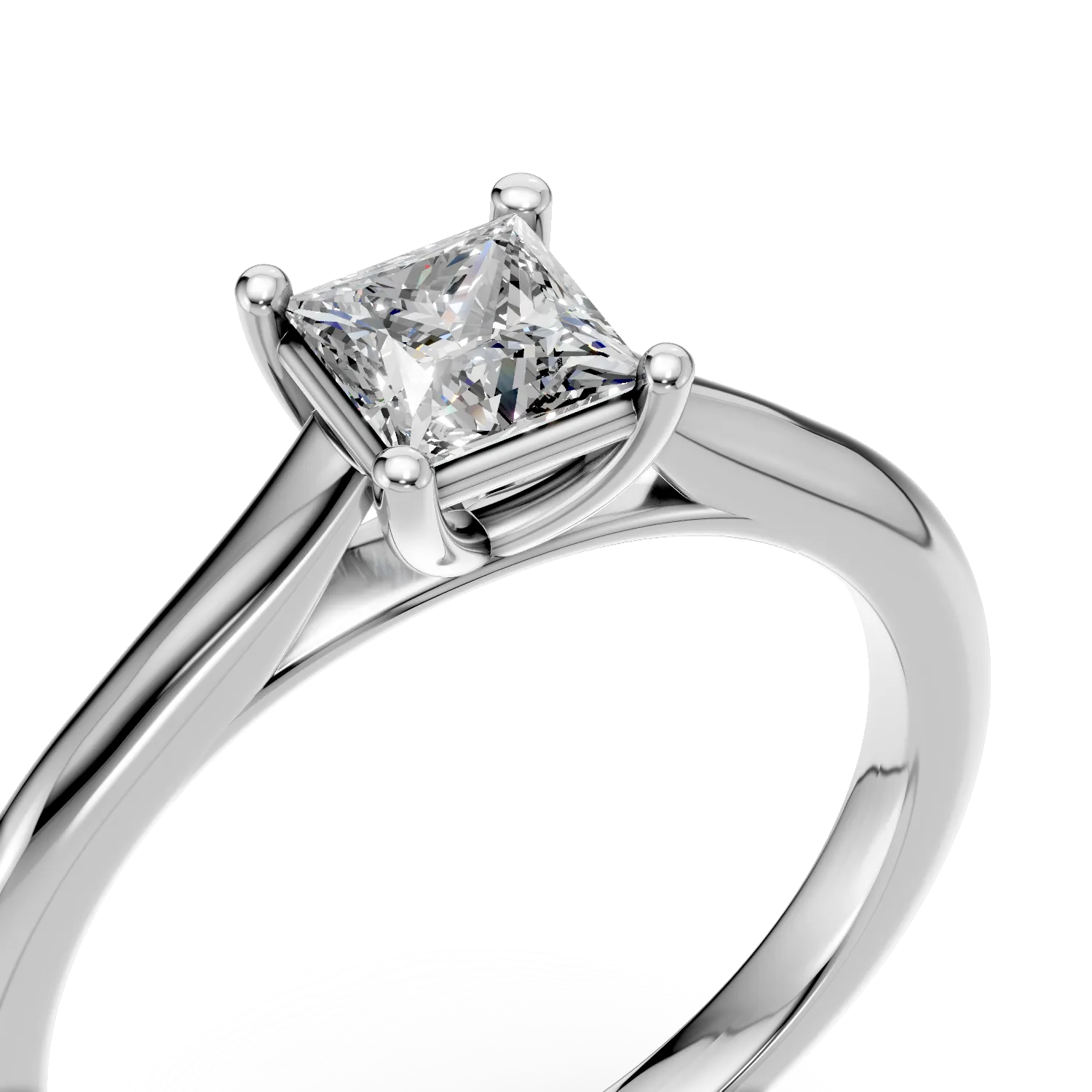 Inel de logodna din platina cu un diamant solitaire de 0.52ct