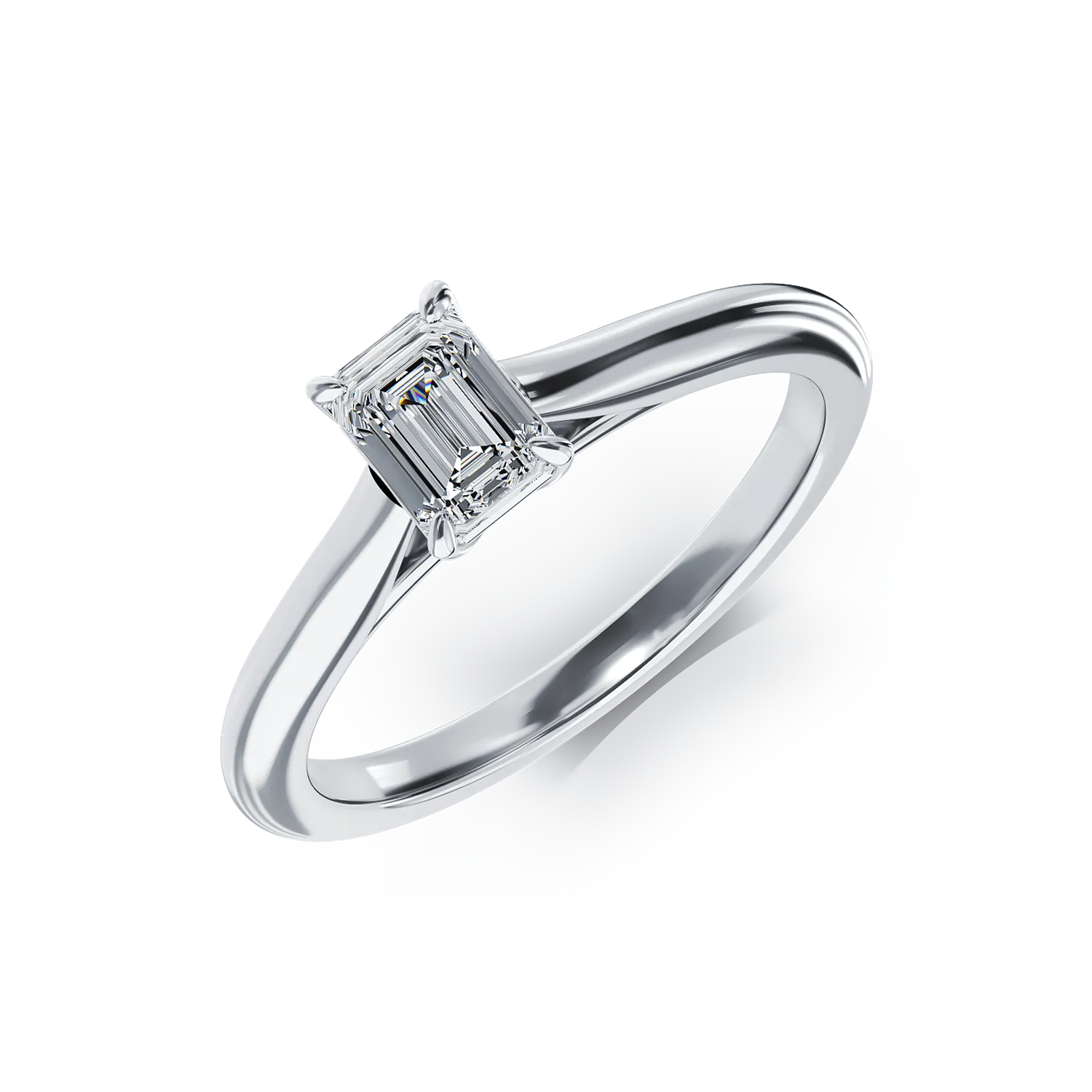 Platynowy pierścionek zaręczynowy z brylantem w pasjansie 0.5ct
