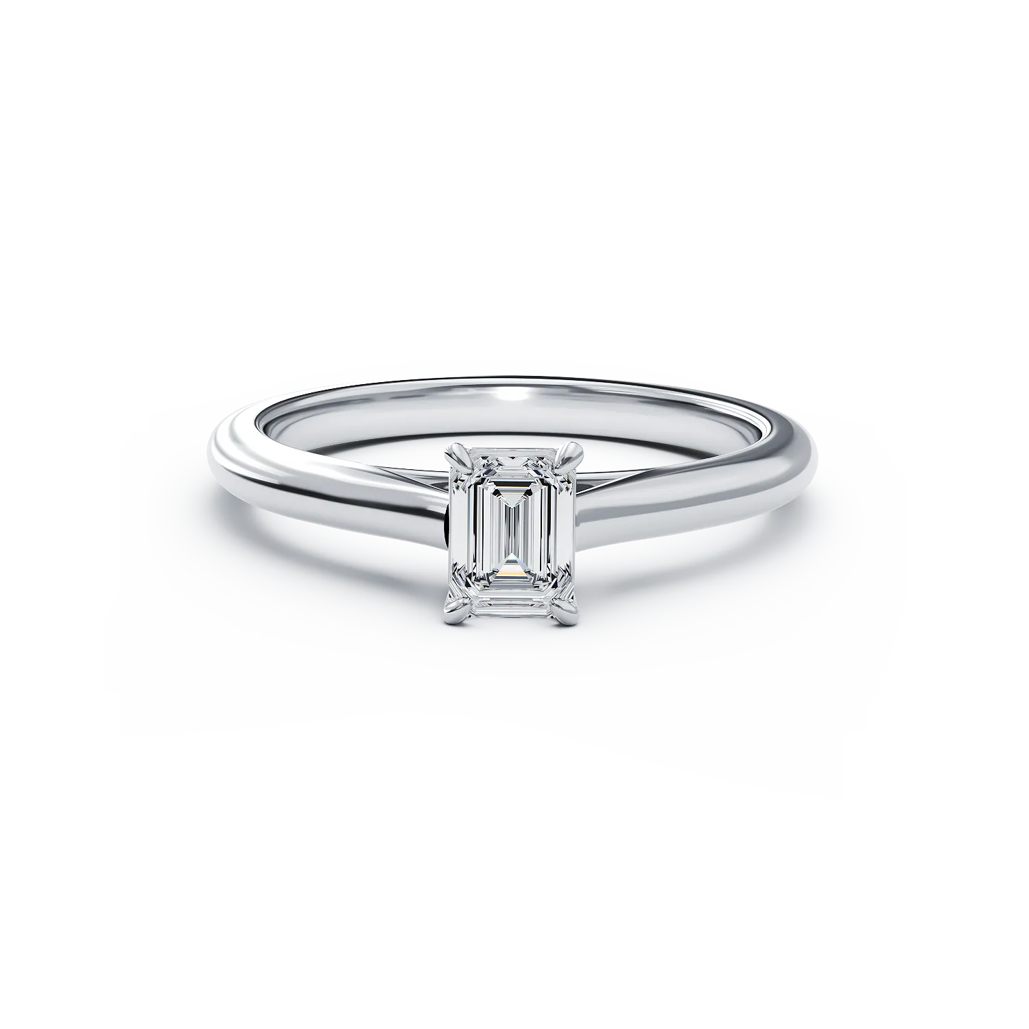 Платинен годежен пръстен с диамант пасианс 0.5ct