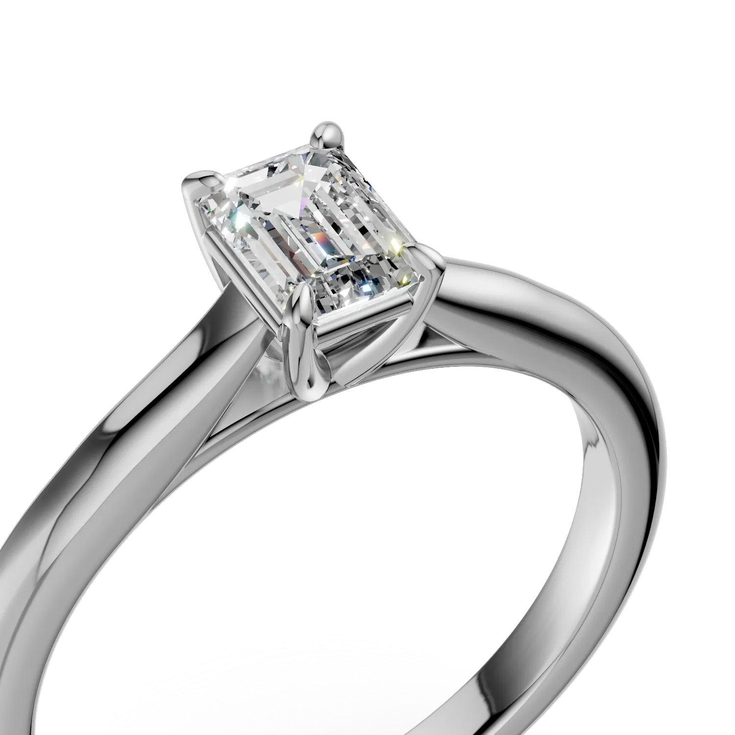 Inel de logodna din platina cu un diamant solitaire de 0.53ct
