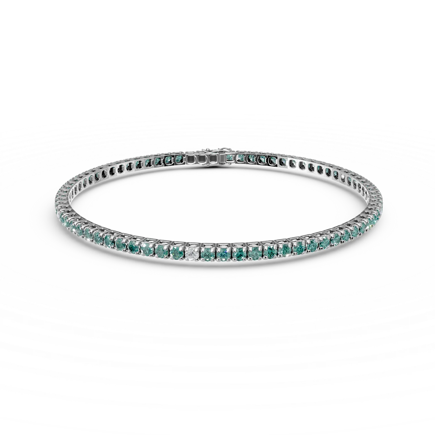 18K white gold bracelet with 1.4ct emeralds and 0.1ct diamonds-122872