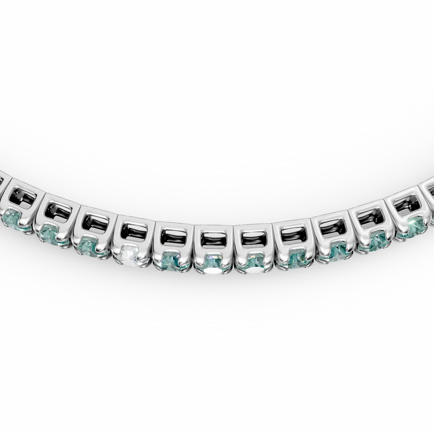 18K fehérarany karkötő 1.4ct smaragddal és 0.1ct gyémánttal