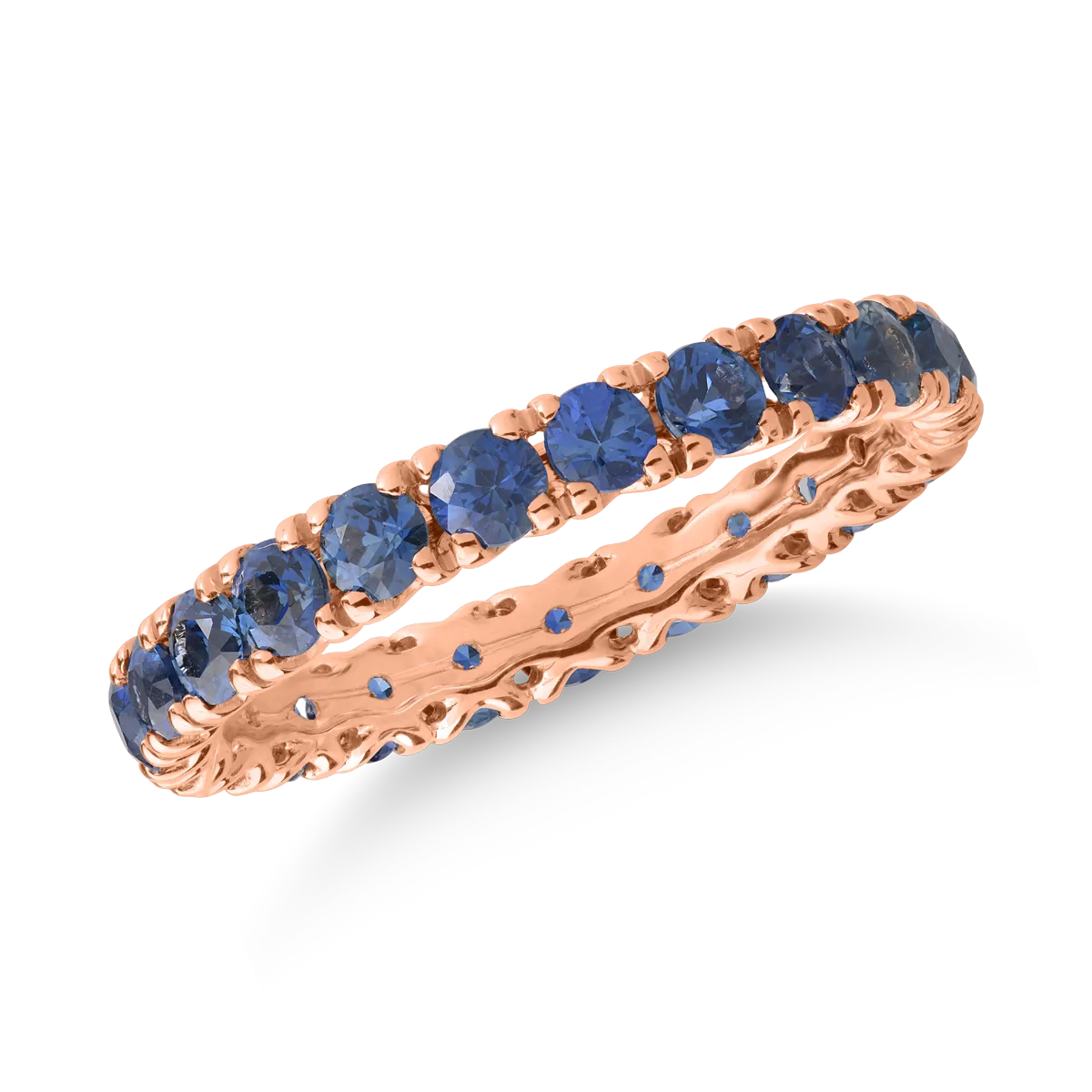 18K rose gold infinity ring with 1.67ct sapphires