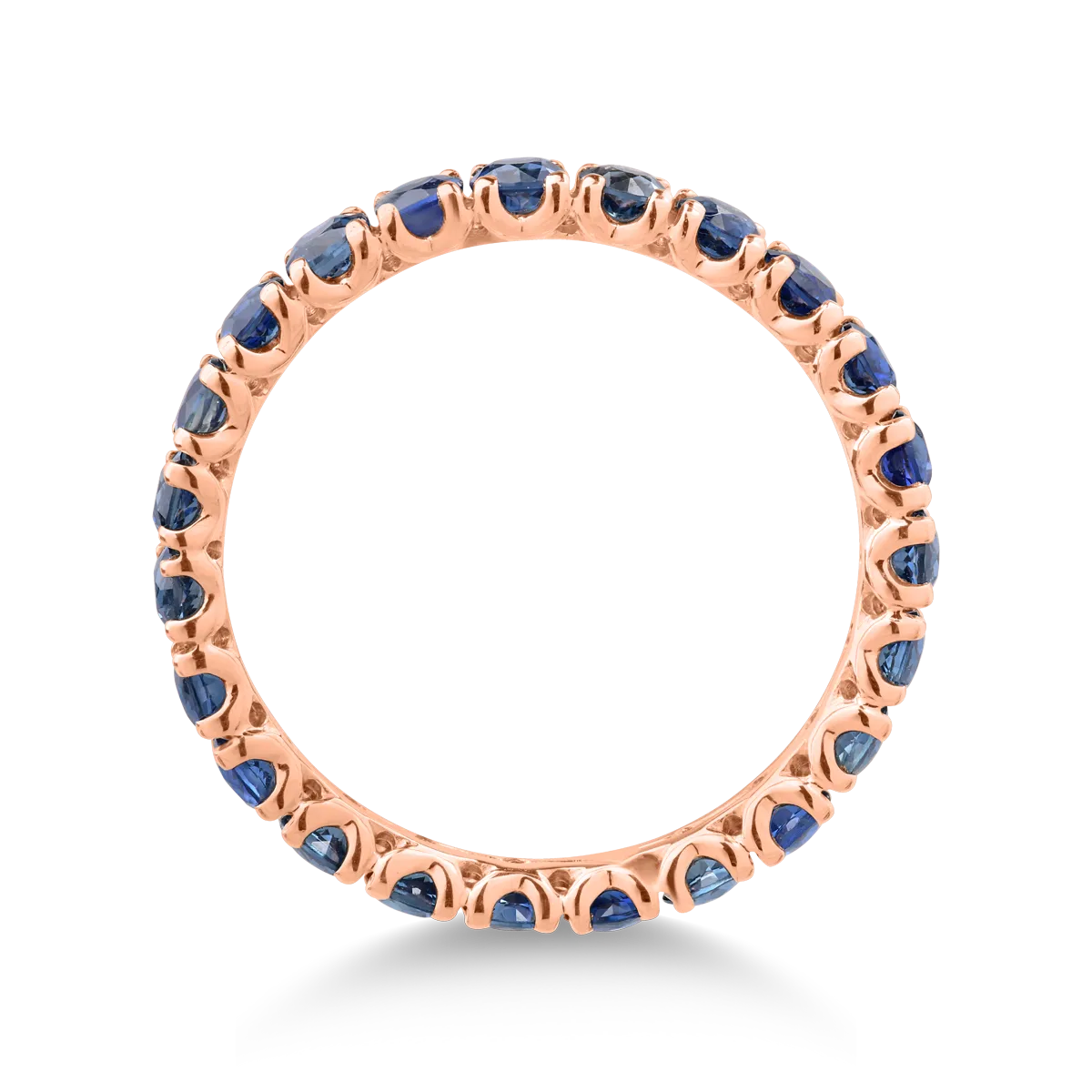 18 karátos rózsaszín arany gyűrű 1.67 karátos zafírral
