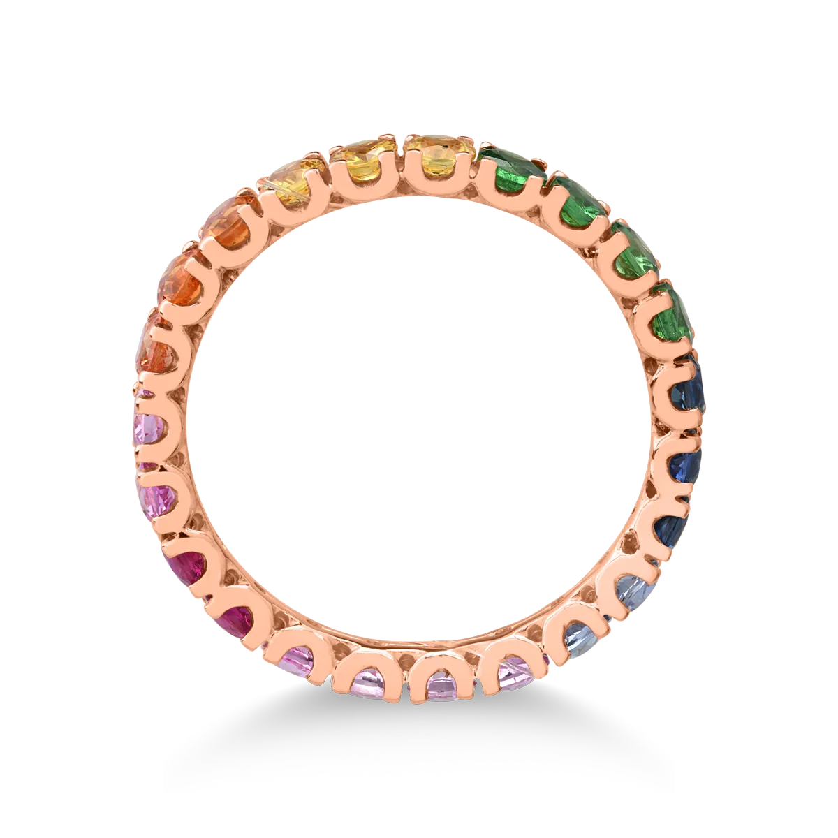 Безкраен пръстен от 18K розово злато с 1,83 карата сапфири