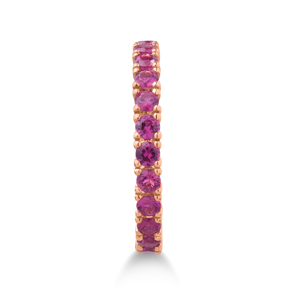 18K rózsaszín arany végtelenített gyűrű 1.65ct rubinnal