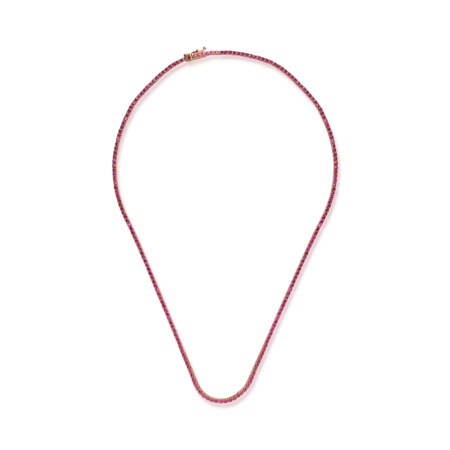 Rózsarany tenisz nyaklánc 5.48ct rubinokkal