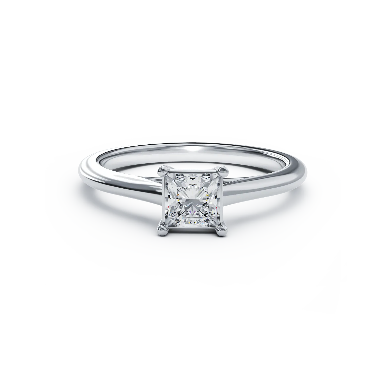 Платинен годежен пръстен с диамант пасианс 0.6ct