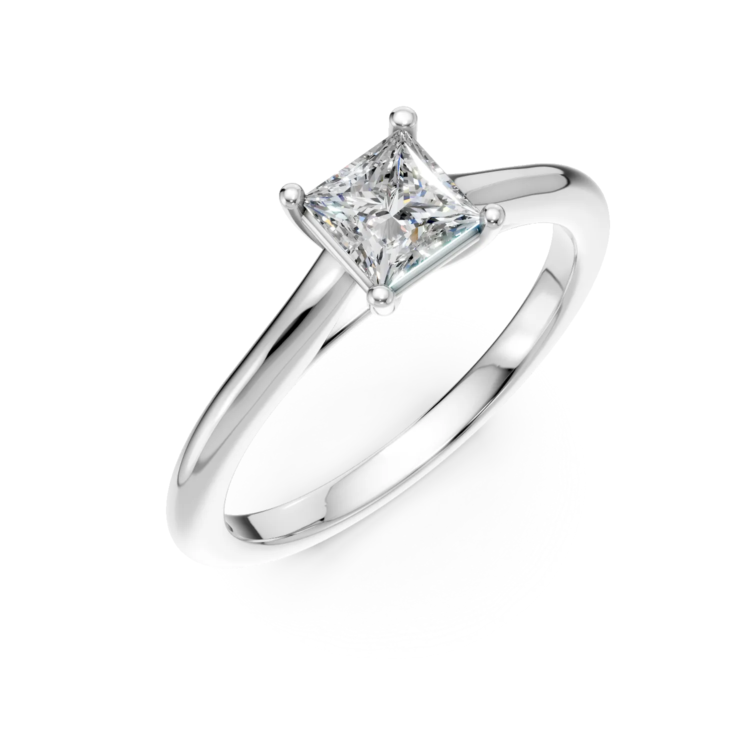 Teilor Inel de logodna din platina cu un diamant princess solitaire de 0.6ct