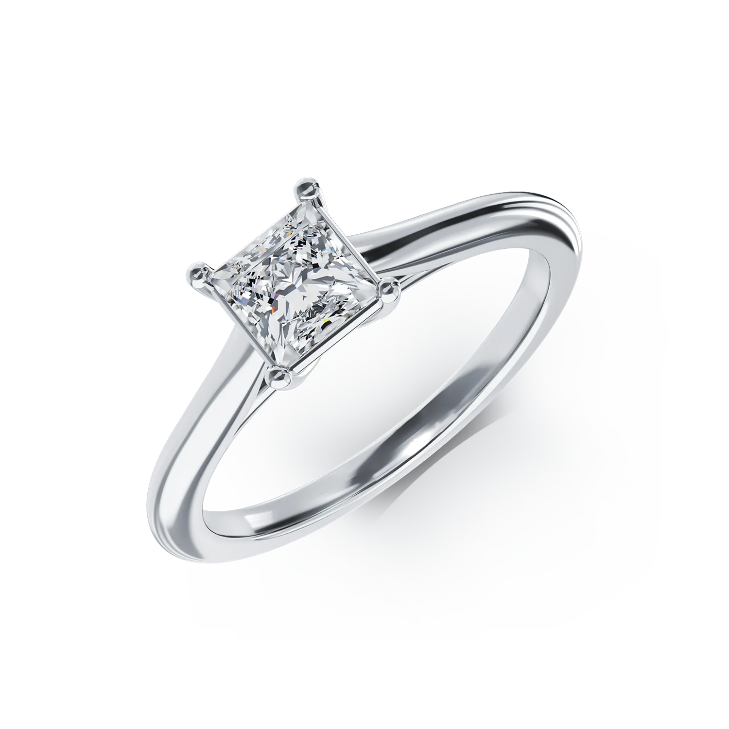 Platynowy pierścionek zaręczynowy z brylantem w pasjansie 0.62ct