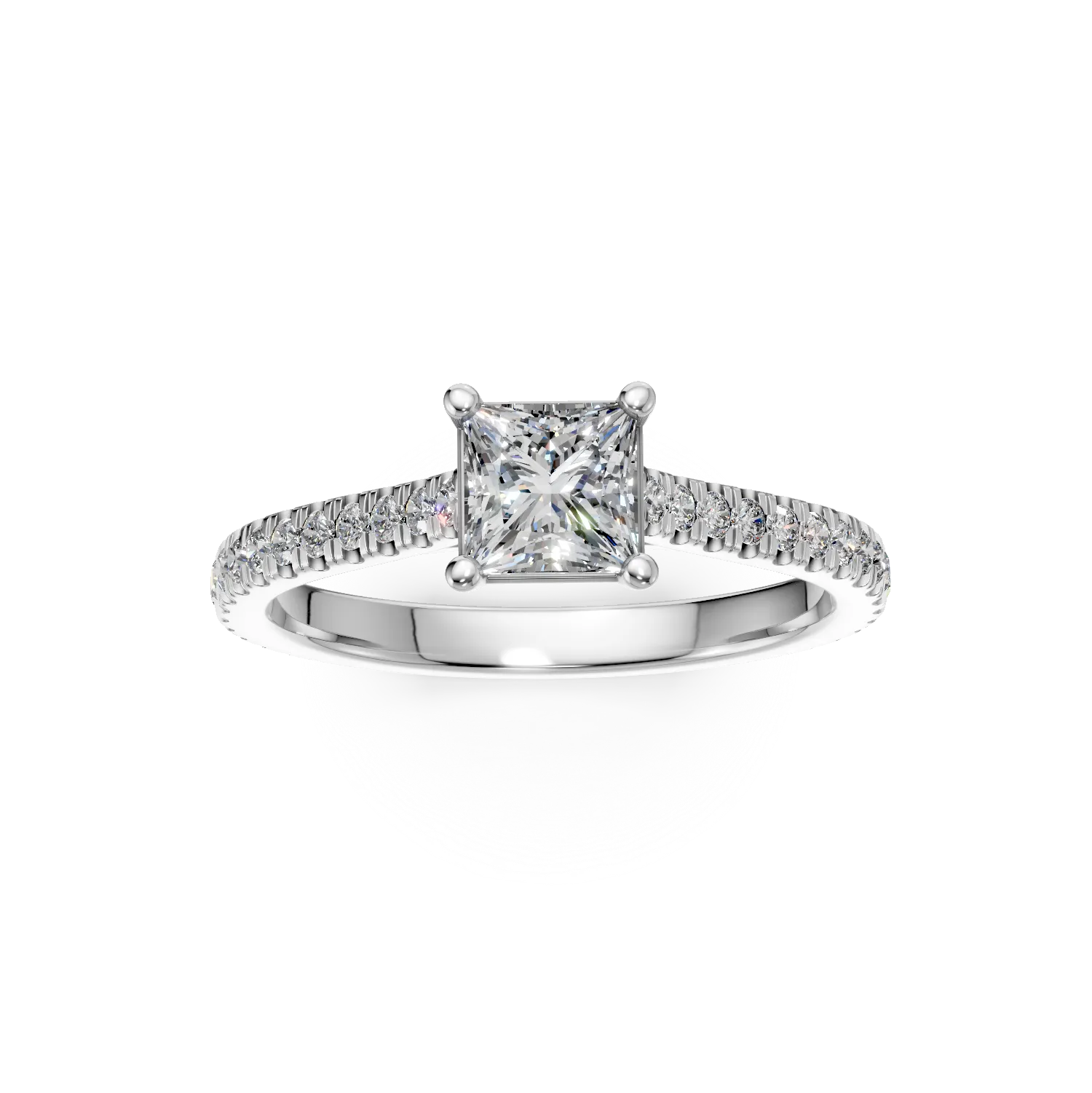 Inel de logodna din platina cu diamant de 0.62ct si diamante de 0.18ct