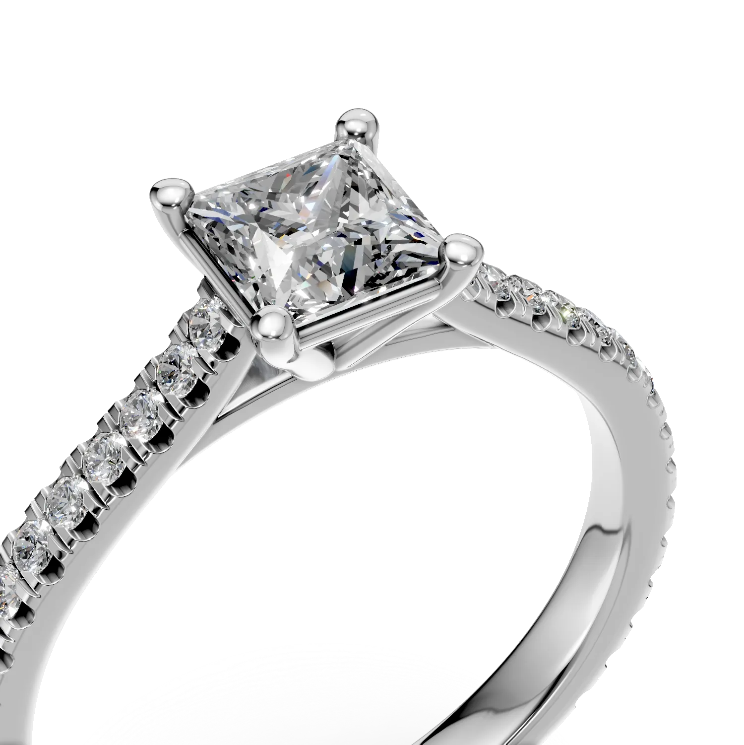 Inel de logodna din platina cu diamant de 0.62ct si diamante de 0.18ct