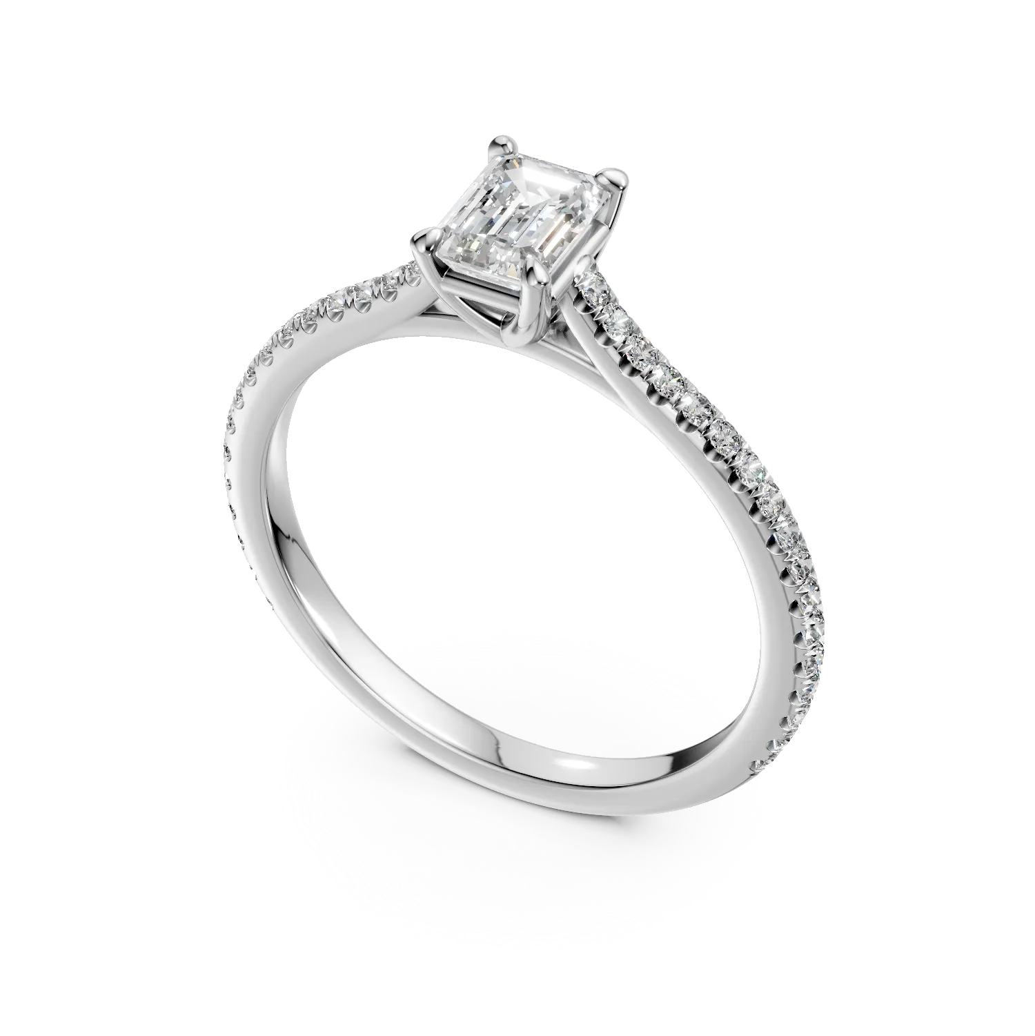 Inel de logodna din platina cu diamant de 0.6ct si diamante de 0.19ct