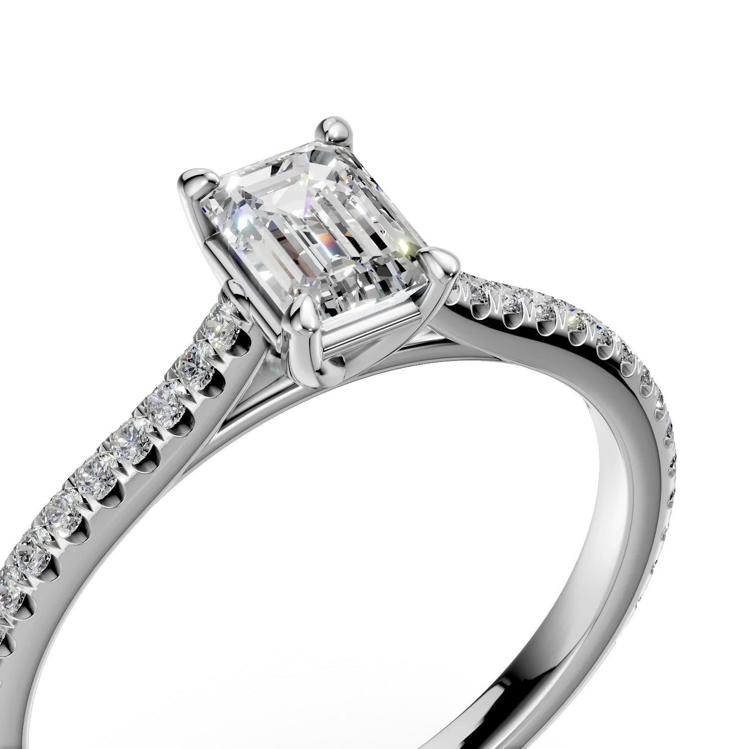 Inel de logodna din platina cu diamant de 0.6ct si diamante de 0.19ct