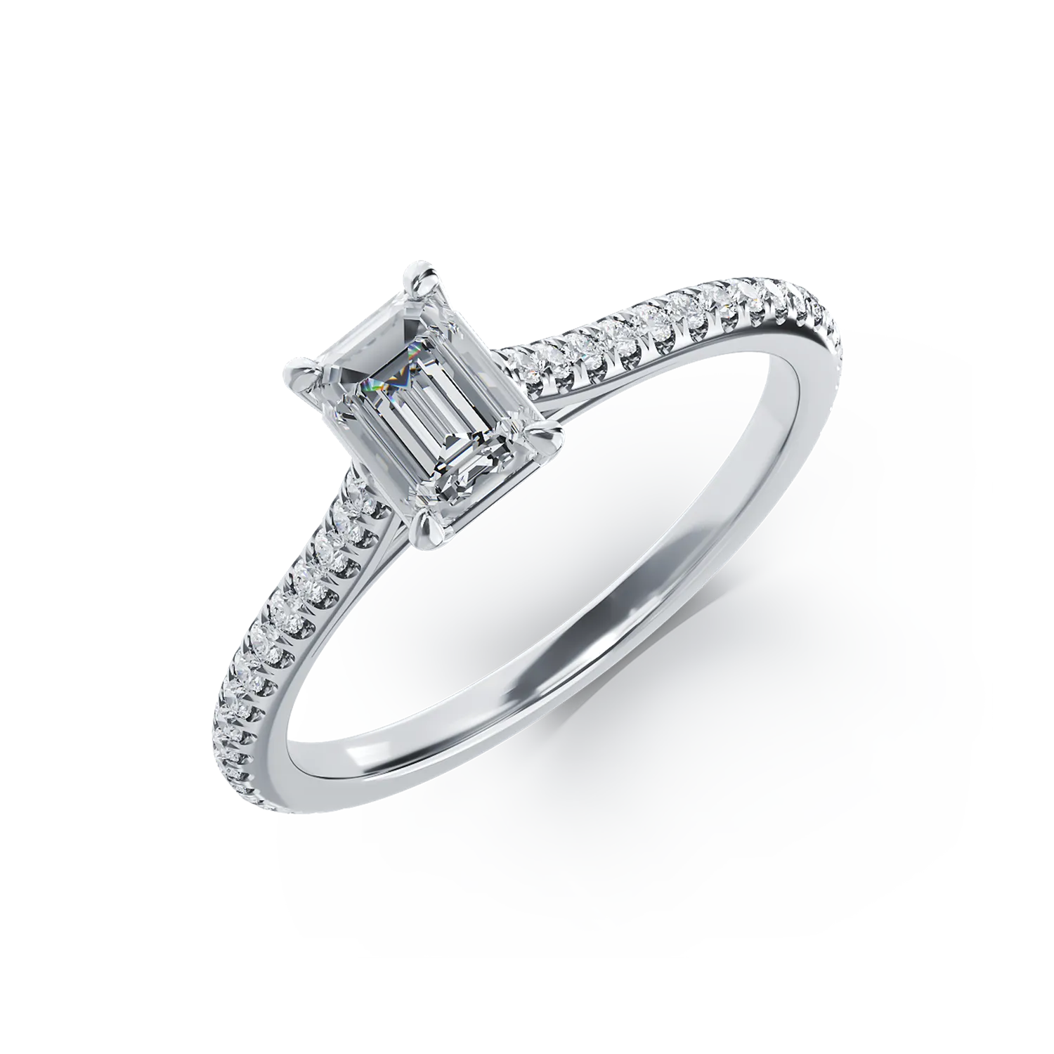 Platinum engagement ring with 0.51ct diamond and 0.2ct diamonds