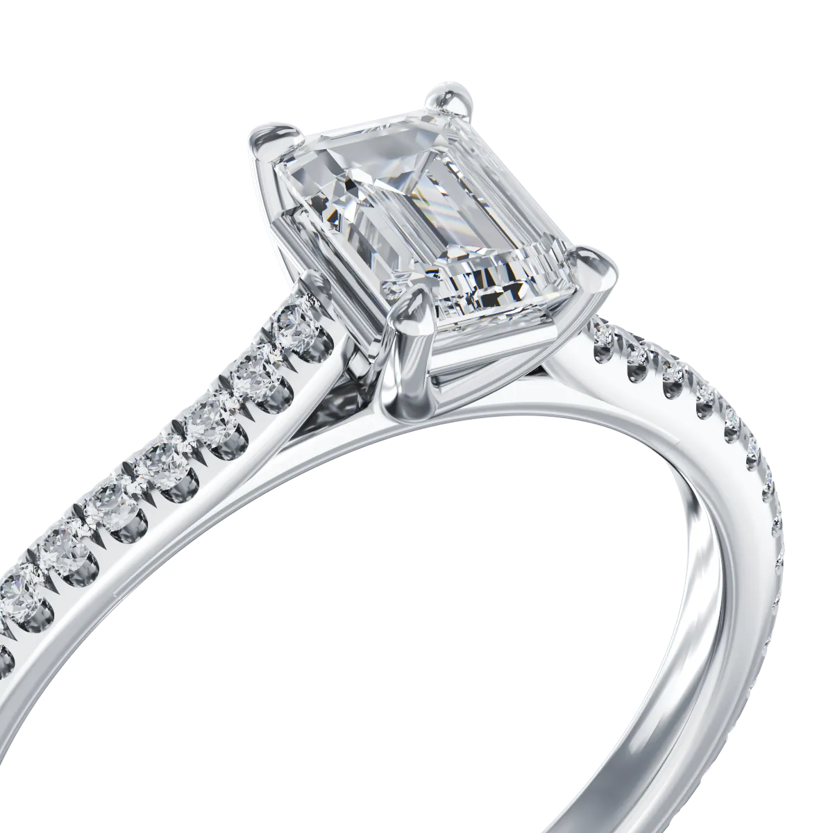 Platinum engagement ring with 0.5ct diamond and 0.2ct diamonds