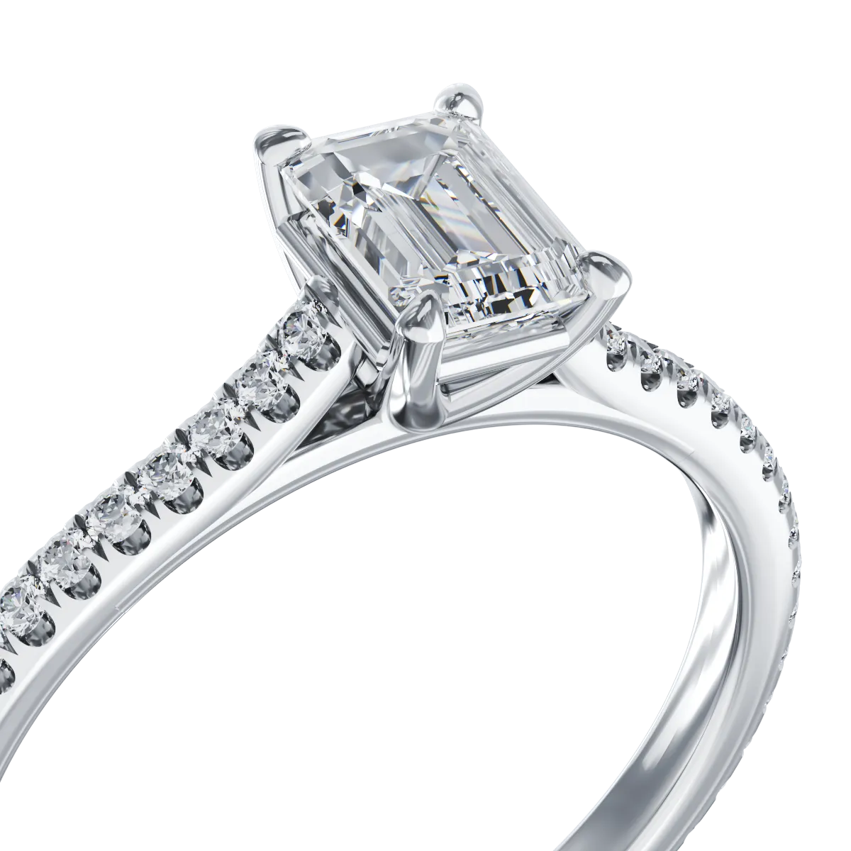 Платинен годежен пръстен с диамант от 0.51ct и диаманти от 0.2ct