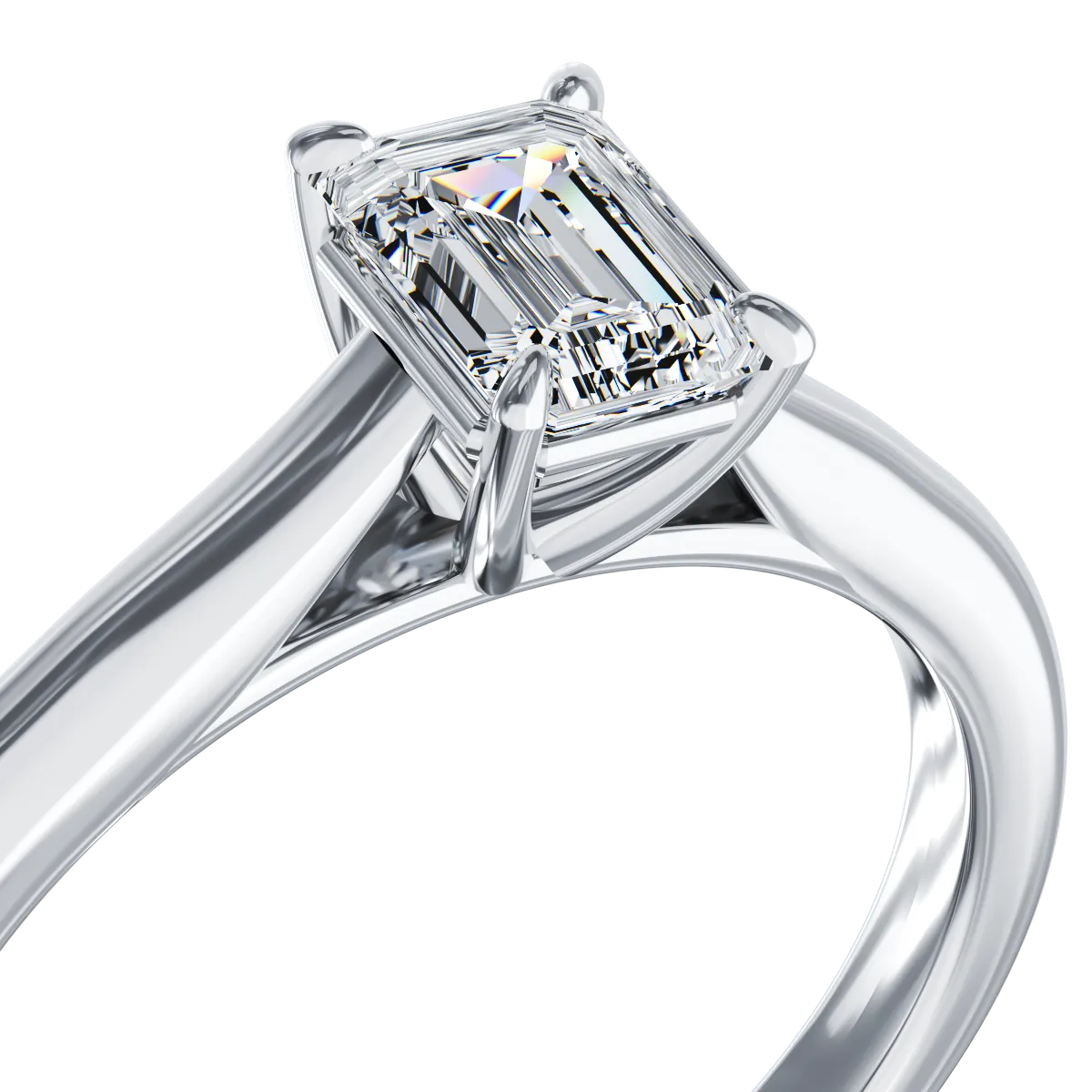 Платинен годежен пръстен с диамант пасианс 0.6ct