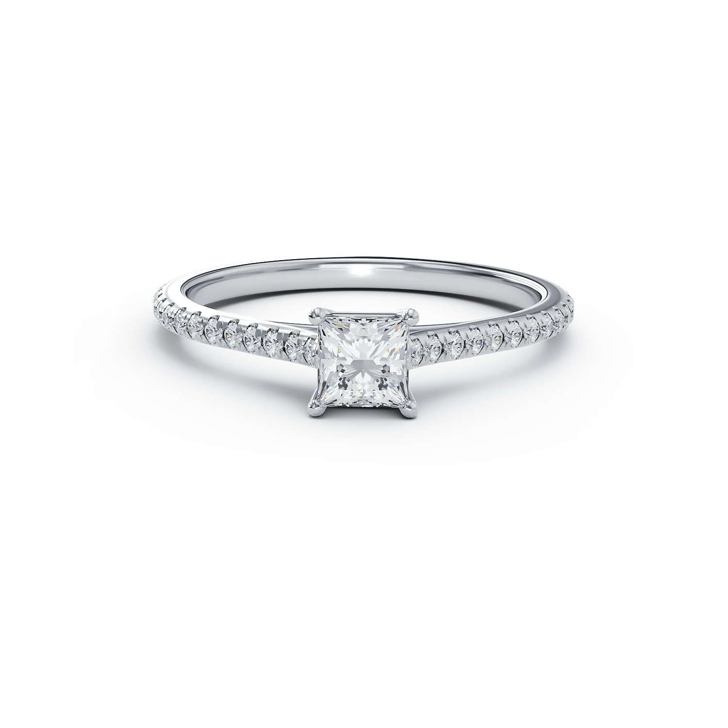 Platina eljegyzési gyűrű 0.4kt gyémánttal és 0.19kt gyémánttal