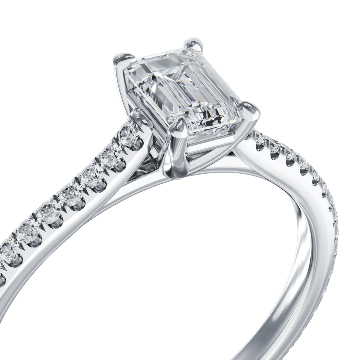 Platinum engagement ring with 0.4ct diamond and 0.2ct diamonds