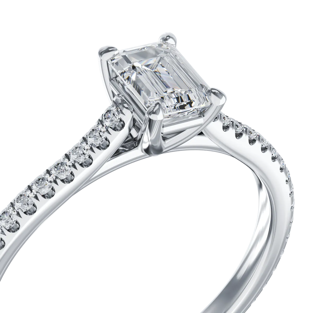 Platynowy pierścionek zaręczynowy z brylantem 0.4ct i brylantami 0.19ct