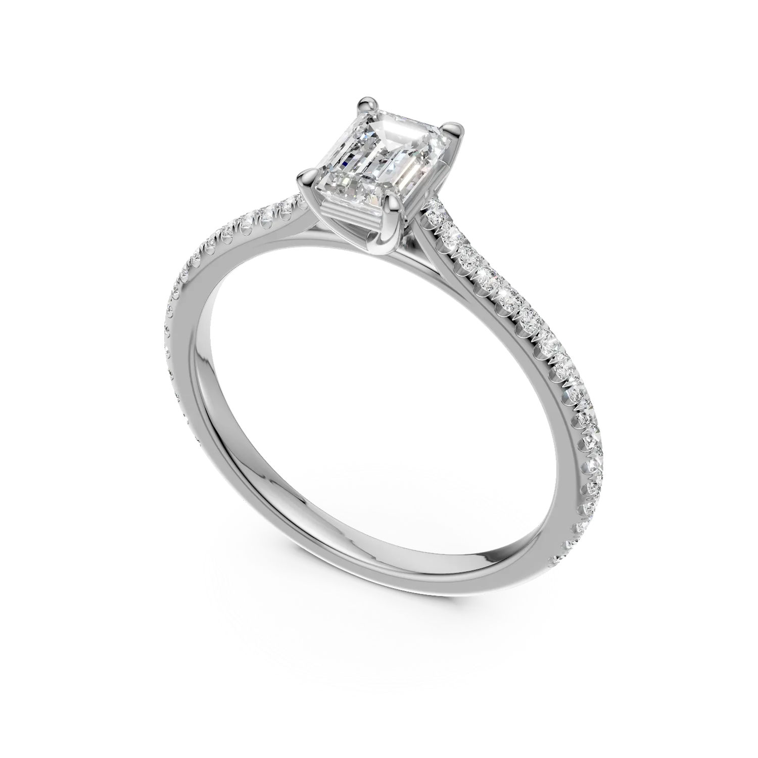 Inel de logodna din platina cu diamant de 0.43ct si diamante de 0.2ct