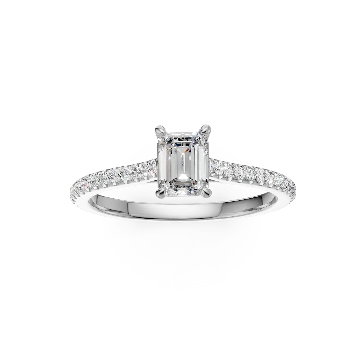 Inel de logodna din platina cu diamant de 0.43ct si diamante de 0.2ct