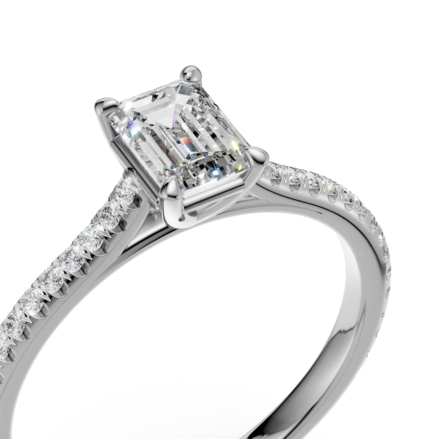 Inel de logodna din platina cu diamant de 0.43ct si diamante de 0.2ct