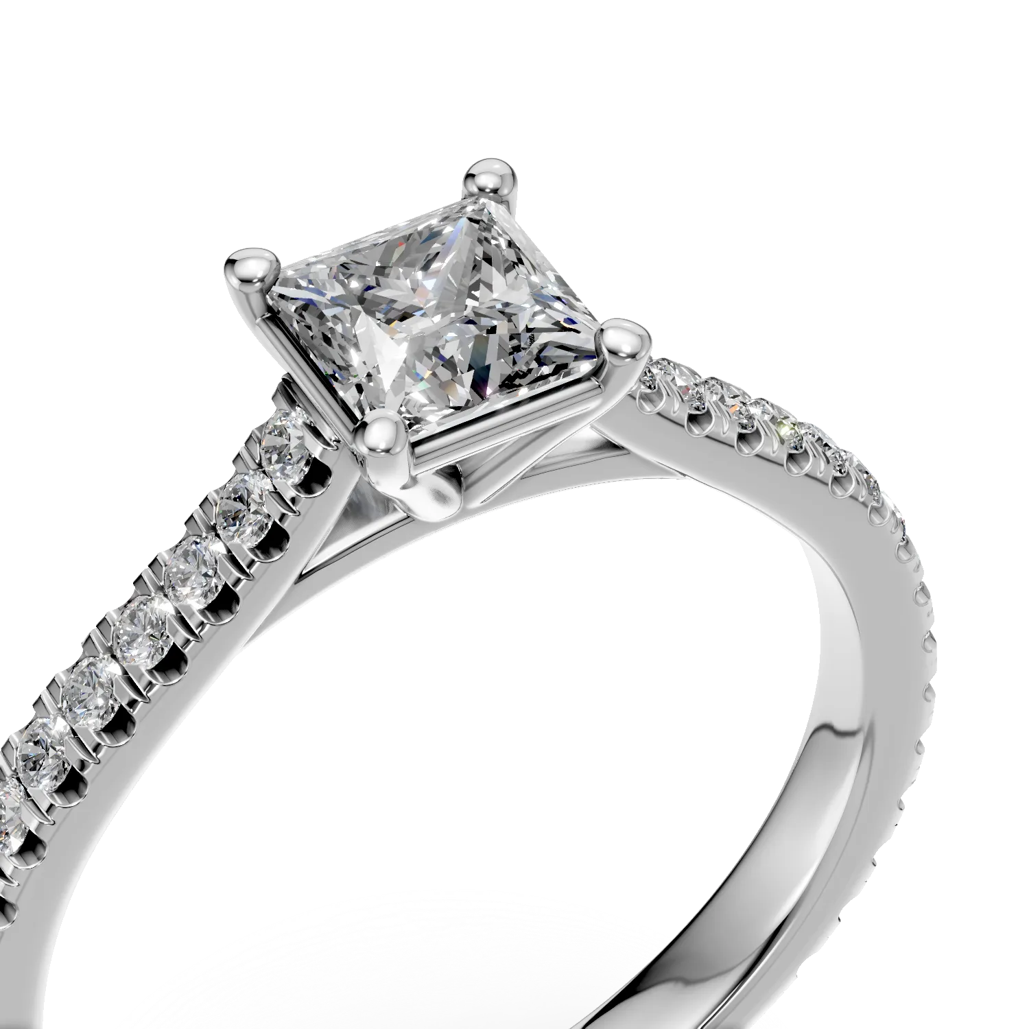 Platinum engagement ring with 0.51ct diamond and 0.19ct diamonds